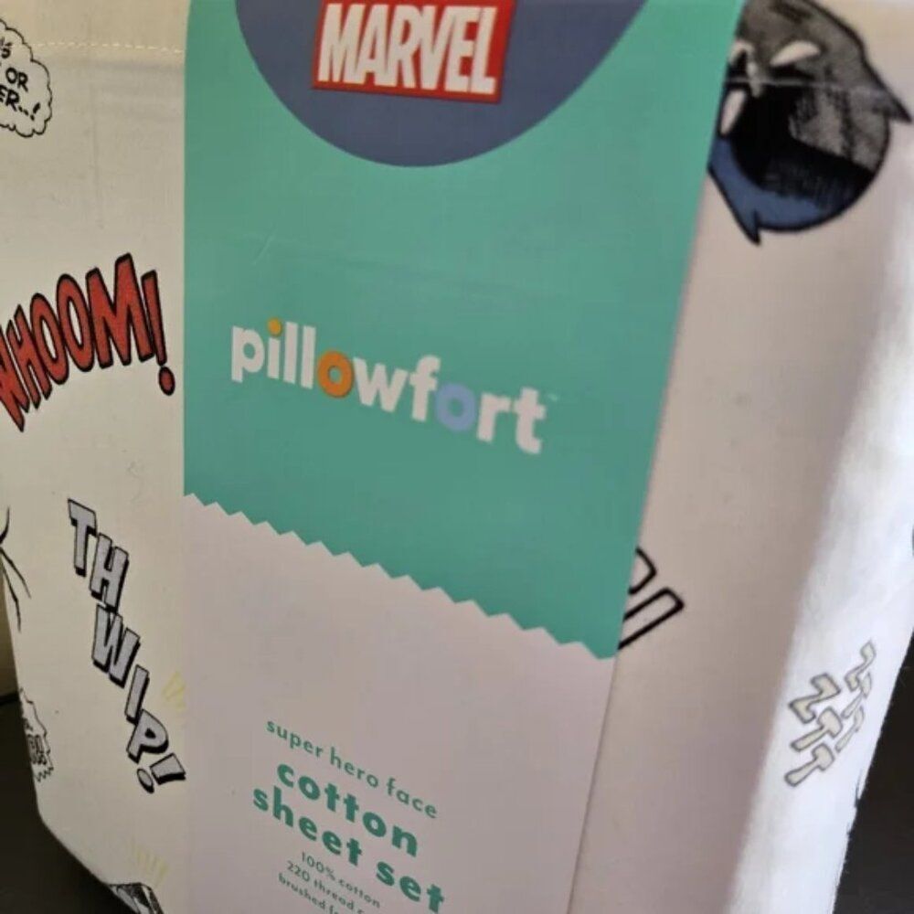 NWT Pillowfort MARVEL Icons 100% Cotton Sheet Set QUEEN NEW! - Picture 3 of 7